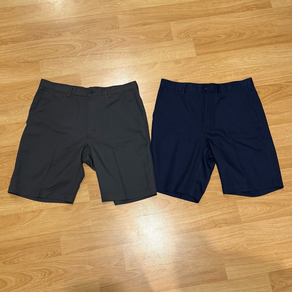 PGA Tour Men's Gray and Blue Golf Shorts 34